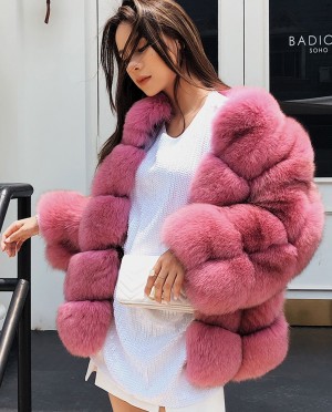Fox Fur Coat - Pink