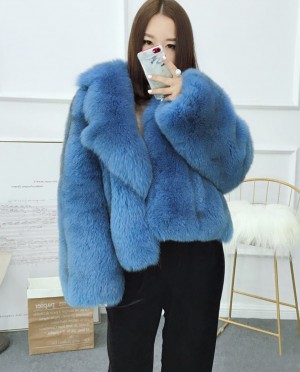 Blue Fox Fur Coat