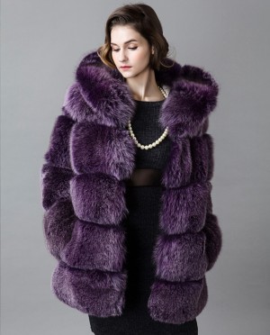 Hooded Fox Fur Coat
