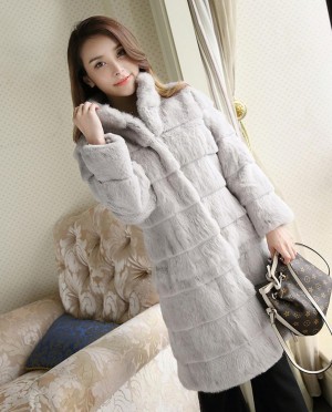 Womens Sheared Rabbit Fur Coat