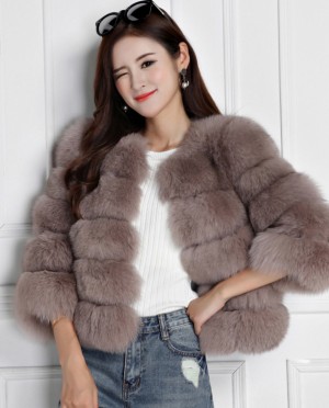 Cropped Fox Fur Jacket