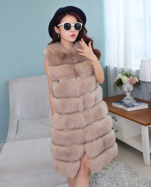 Real Fox Fur Long Gilet