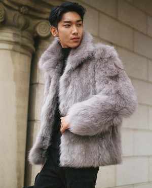 Mens Fox Fur Jacket