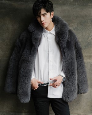 Mens Fox Fur Coat