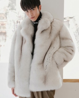 Mens Fox Fur Coat