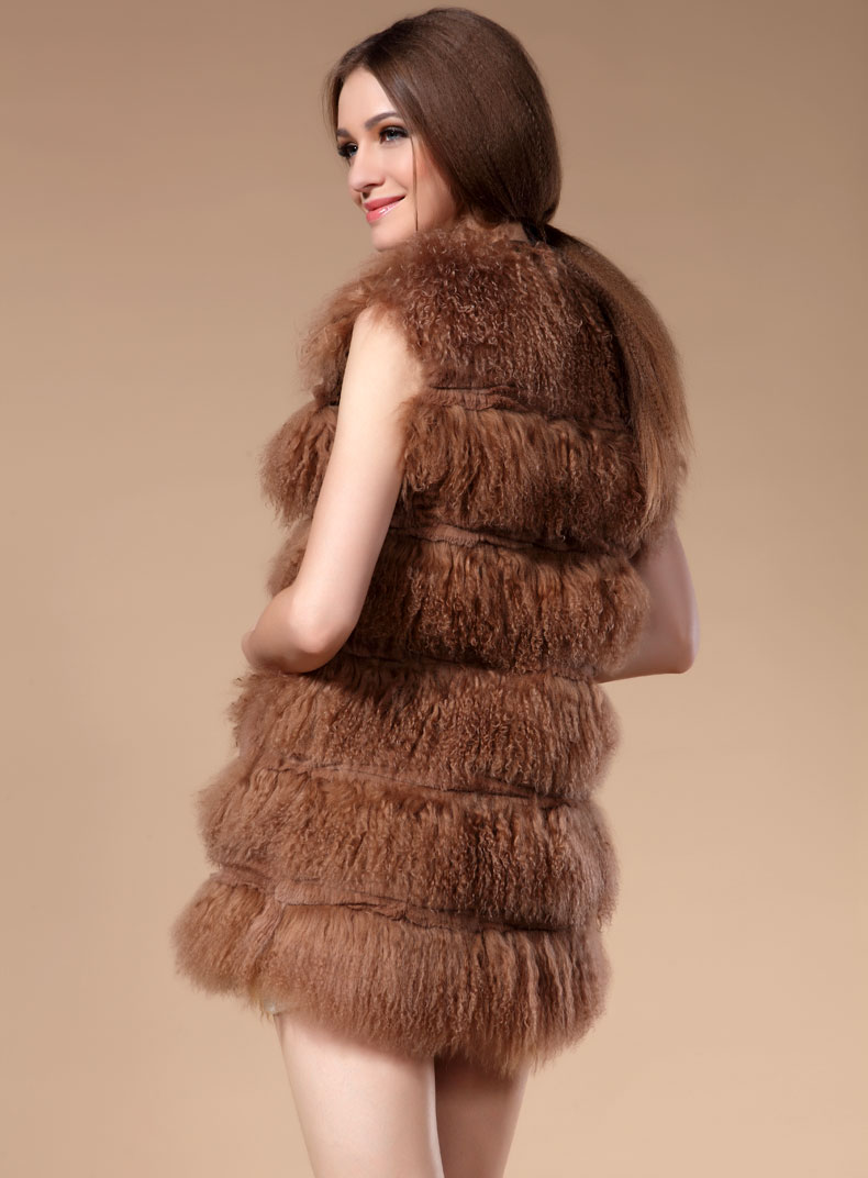 Shearling Sheepskin Coat with Fox Fur trim