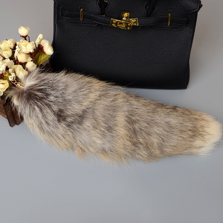 Fox Fur Tail Pendant Bag Charm 906 Details 3