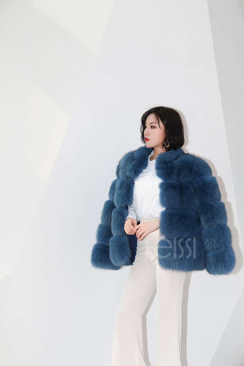 Blue Fox Fur Coat 0105-8