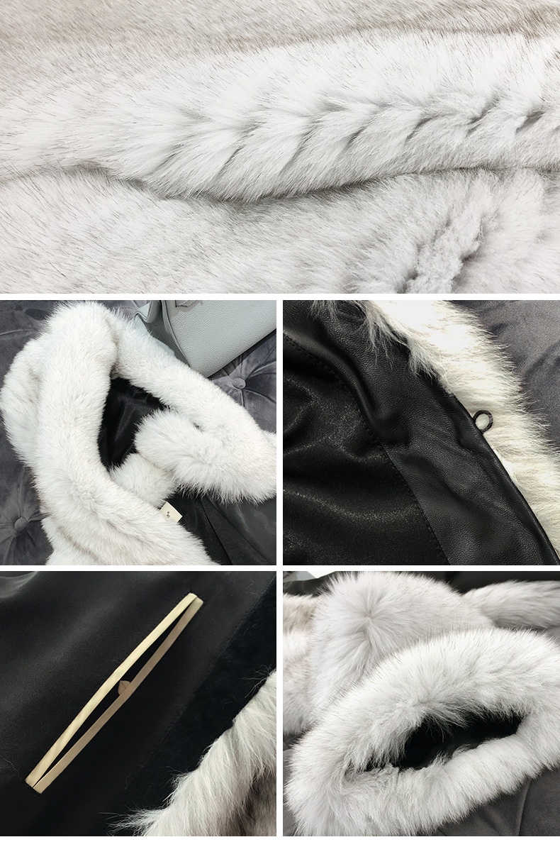Hooded Fox Fur Long Coat 322-2
