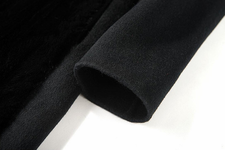 Double-faced Woolen Jacket with Mink Fur Trim 709 Details 3