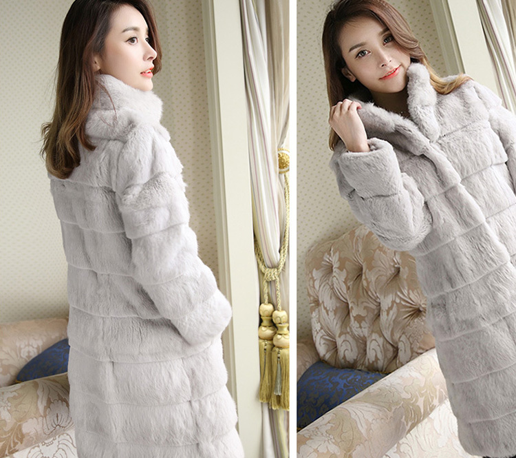 Sheared Rabbit Fur Coat 723 Details 5