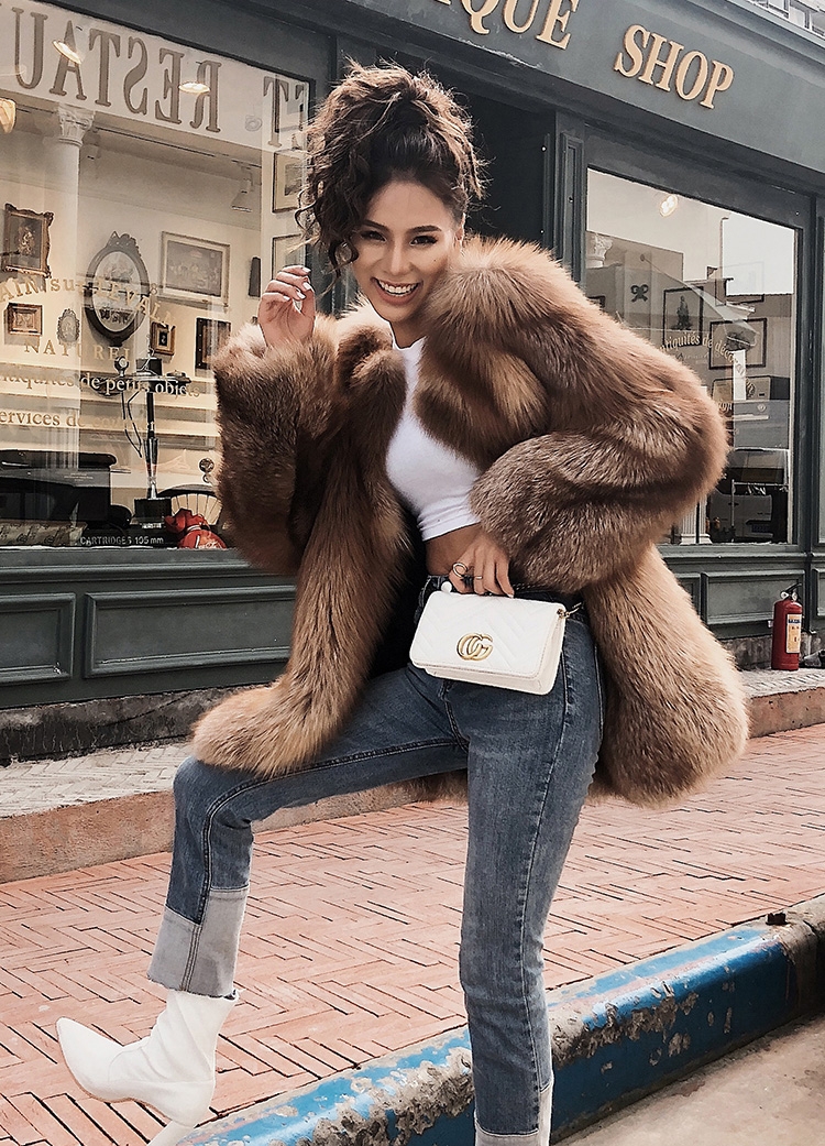 Chocolate Fox Fur Jacket 265 Details 12