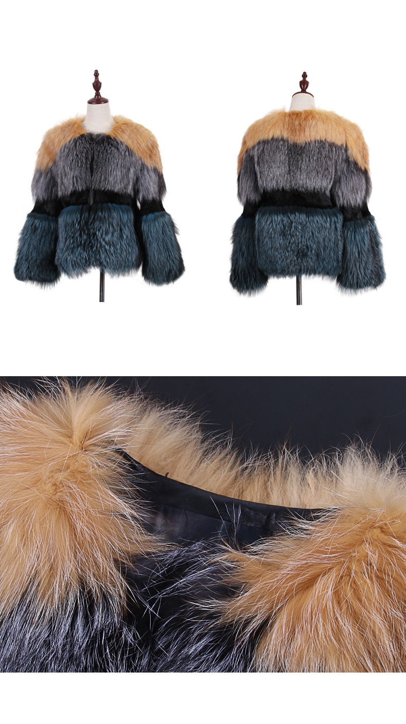 Layered Multicolor Fox Fur Jacket 295-4