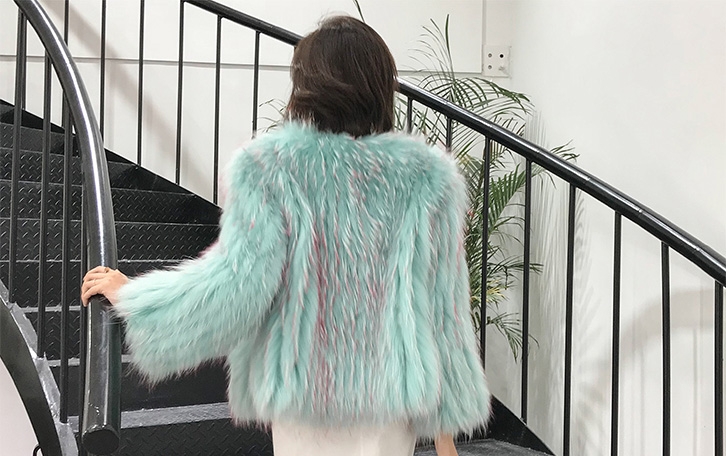 Knitted Raccoon Fur Cropped Jacket 312-6