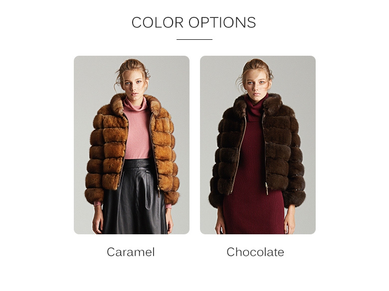 Sable Fur Cropped Zipper Jacket 0080-1