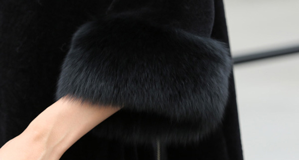 Hooded Shearling Lambpskin Jacket with Fox Fur Trim 768 Details 4