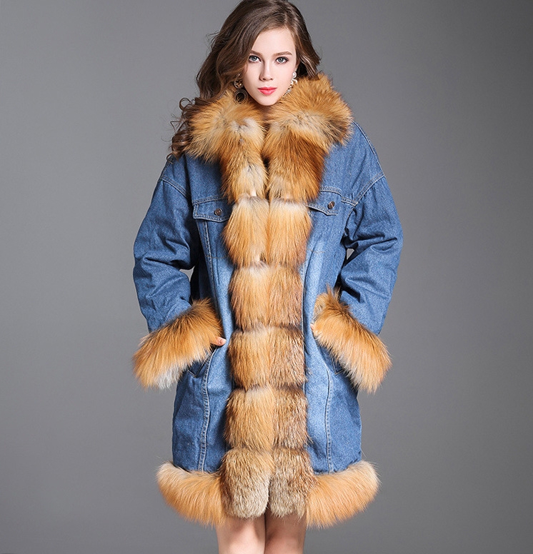 Fox Fur Trimmed Wintercoat Jean Parka 0065b-4