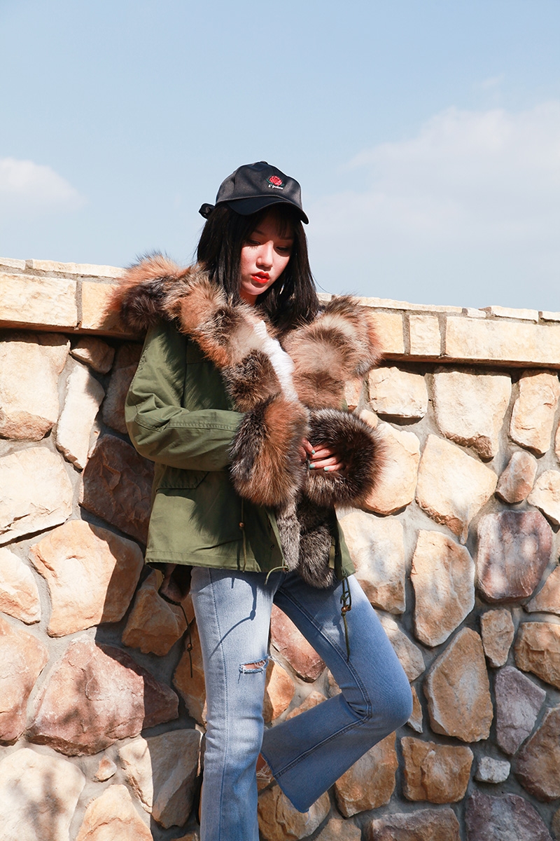 Fox Fur Trimmed Hooded Parka with Detachable Rex Rabbit Fur Liner 114 Details 18