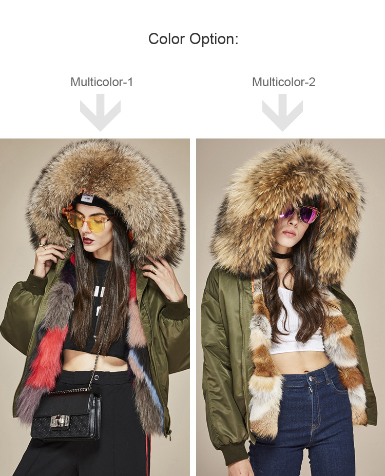 Raccoon Fur Trimmed Hooded Jacket with Detachable Fox Fur Liner 117 Details 0