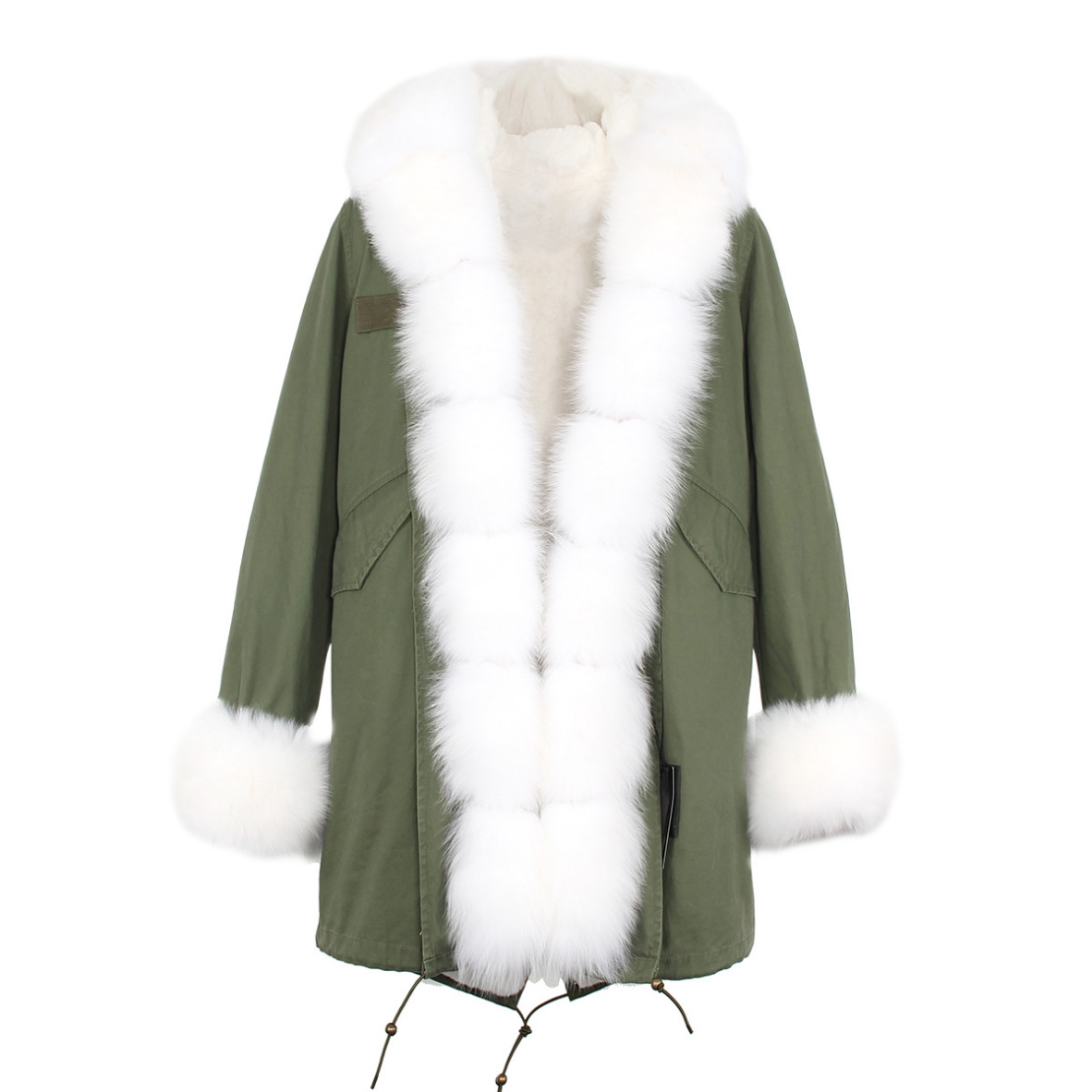 Fox Fur Trimmed Hooded Parka with Detachable Liner 133-7