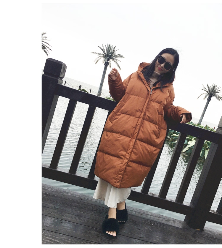 Hooded Raccoon Fur Trimmed Down-filled Wintercoat Long Parka 0025-20