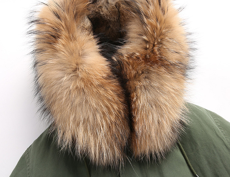 Raccoon Fur Trimmed Hooded Parka with Detachable Rabbit Fur Liner 122 Details 11