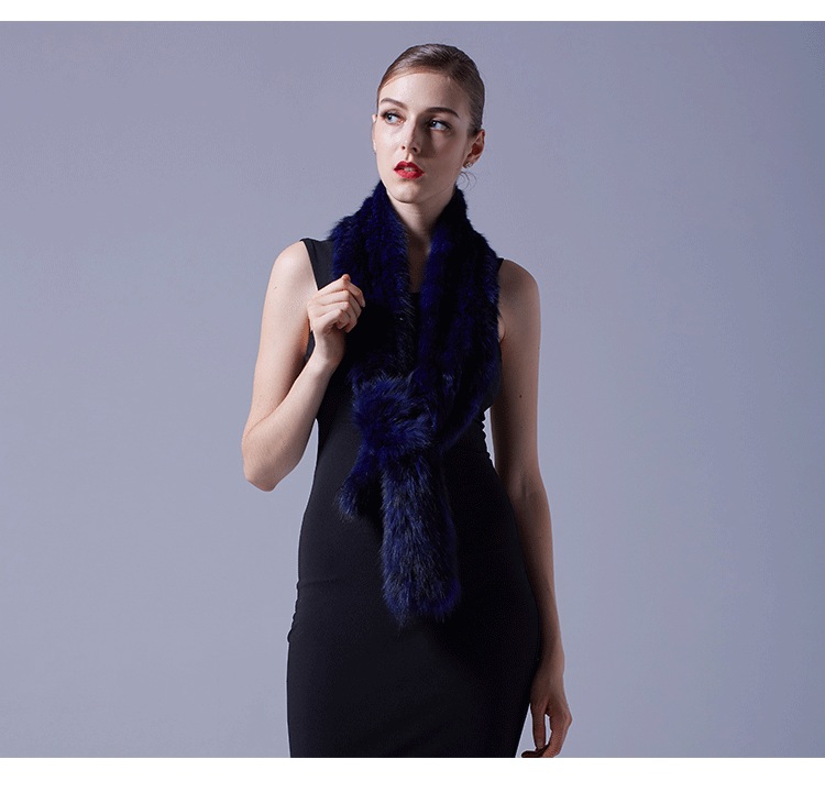 Knitted Sable Fur Scarf 066 Details 5