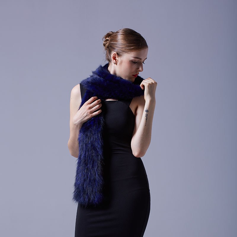 Knitted Sable Fur Scarf 066 Details 4