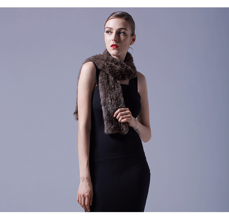 Knitted Sable Fur Scarf 073 Details 6