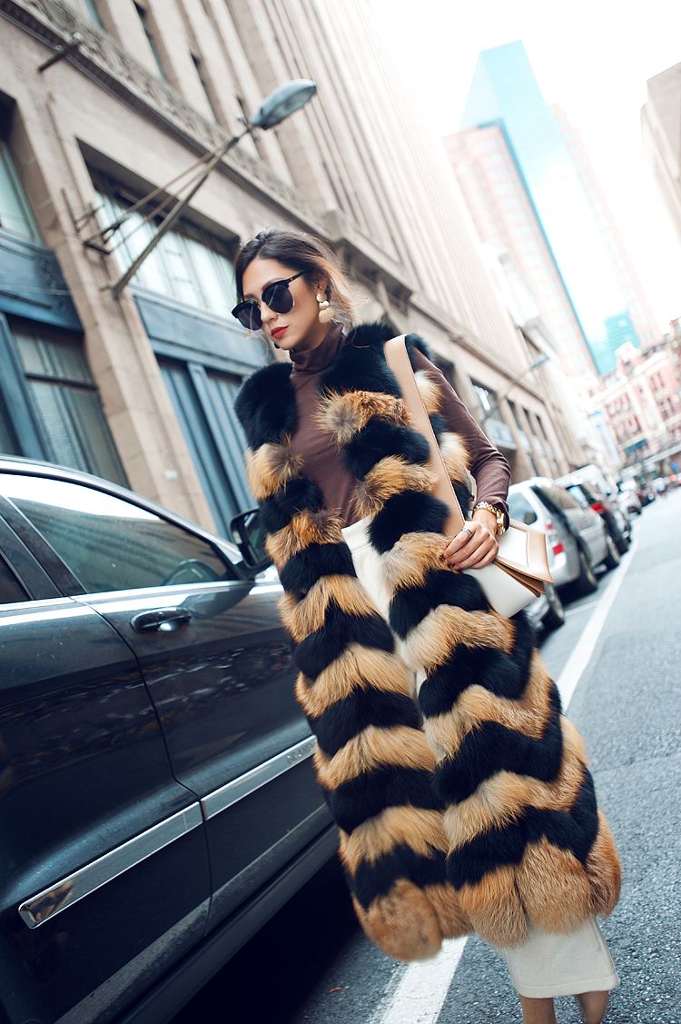 Fox Fur Long Vest 077 Details 9