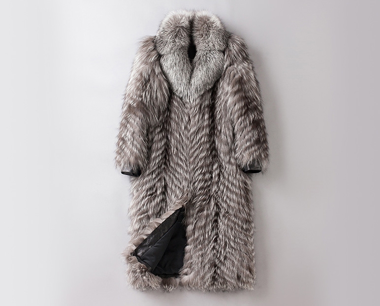 Men's Silver Fox Fur Coat 400-1